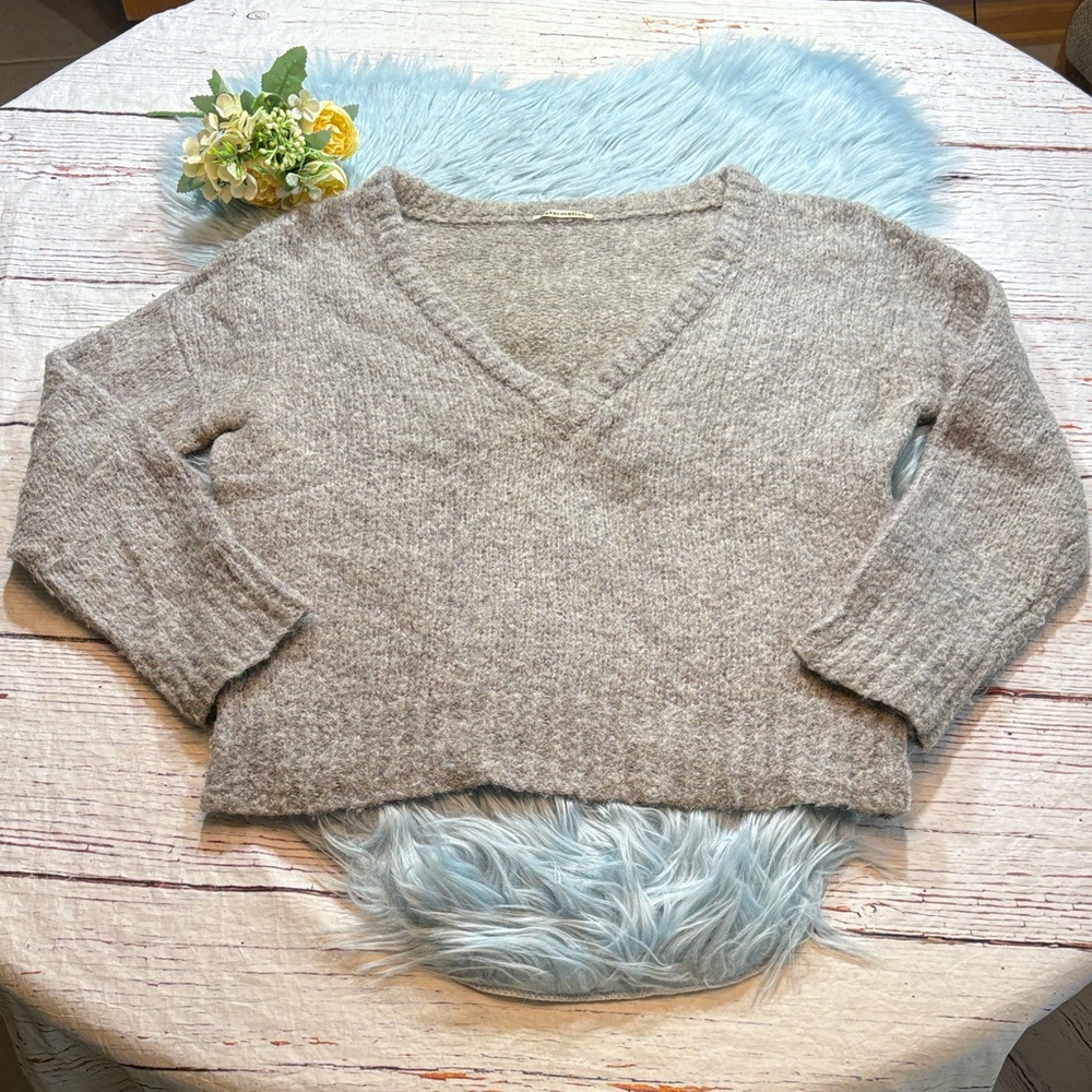 Reformation Deep V Neck Alpaca Blend Sweater sz S